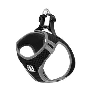 BullyBillows Step in Harness Soft Mesh - Reflective with Velcro Strap - Black Black M