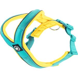 BullyBillows Slip on Padded Comfort Harness Non Restrictive & Reflective - Turquoise & Yellow