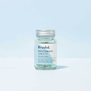 Brushd Mouthwash Tablets With Glass Jar - 120 Tablets - Freshmint