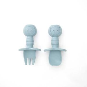 Green Island Silicone Baby Cutlery Set - 5 Colours Available - Blue