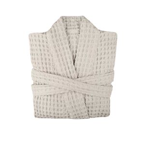 The Organic Company Big Waffle Bathrobe - Stone, M/L