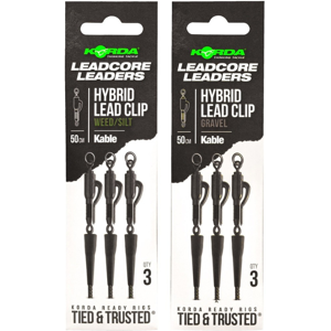 Korda Kable Leadcore Leader Hybrid Lead Clip - 50cm- Weed Korda Kable Leadcore Leader Hybrid Lead Clip - 50cm- Weed