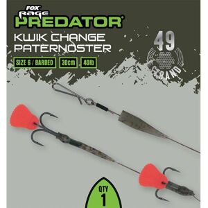Fox Rage Predator Kwik Change Paternoster Trace 30cm 40lb - Size 6 Barbed Fox Rage Predator Kwik Change Paternoster Trace 30cm 40lb - Size 6 Barbed