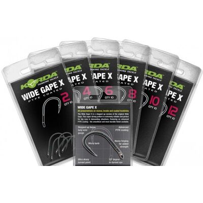 Korda Wide Gape X Hooks - 4 Micro Barbed Korda Wide Gape X Hooks - 4 Micro Barbed