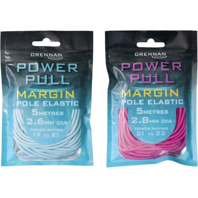 Drennan Power Pull - Margin Pole Elastic - 5m - 19-21 - 2.6mm - Light Blue Drennan Power Pull - Margin Pole Elastic - 5m - 19-21 - 2.6mm - Light Blue