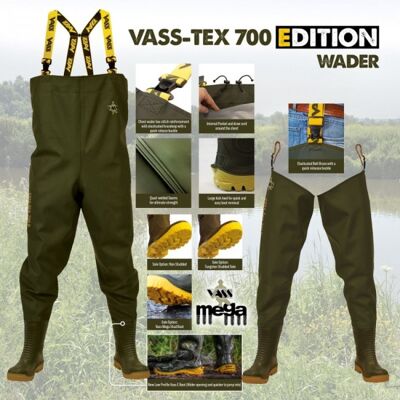 Vass 700 E Nova Chest Wader - High-Quality PVC, Yellow Sole Vass 700 E Nova Chest Wader - High-Quality PVC, Yellow Sole