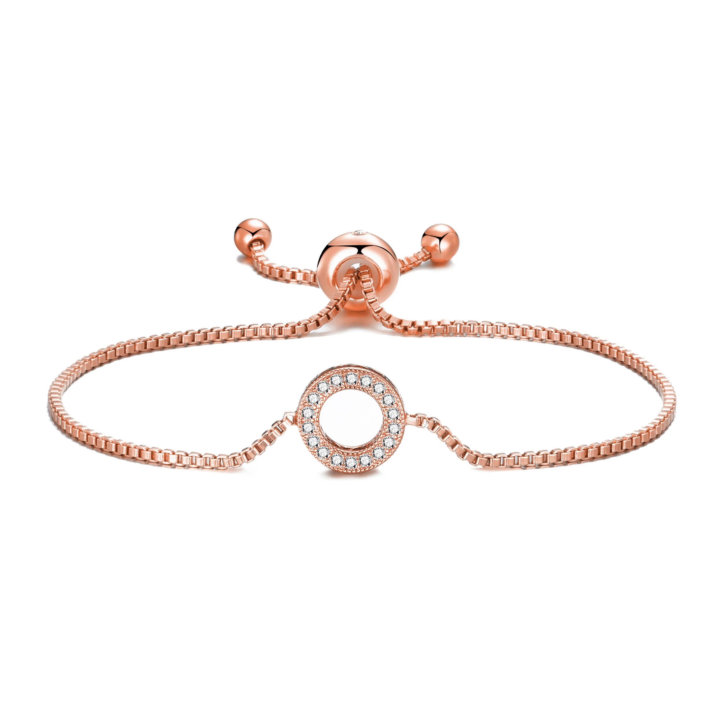 Philip Jones Jewellery Rose Gold Plated Circle of Life Friendship Bracelet Created with Zircondia® Crystals