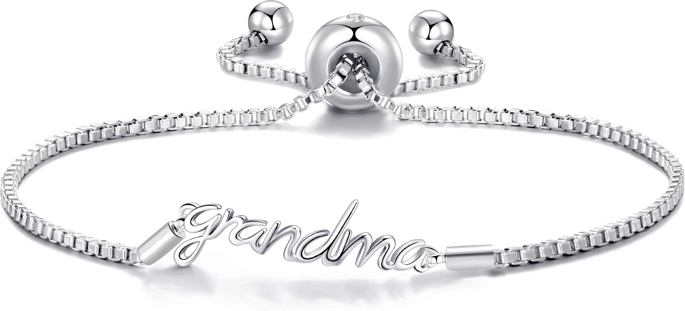 Philip Jones Jewellery Silver Plated Grandma Bracelet Created with Zircondia® Crystals