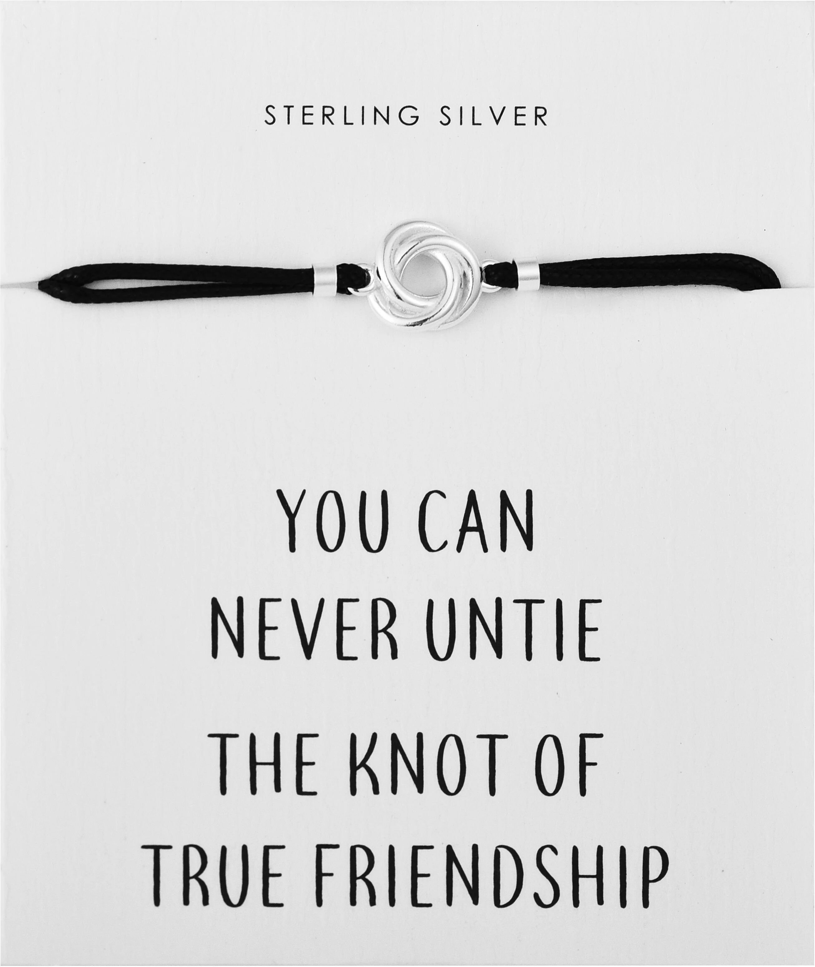 Philip Jones Jewellery Sterling Silver Knot Quote Bracelet