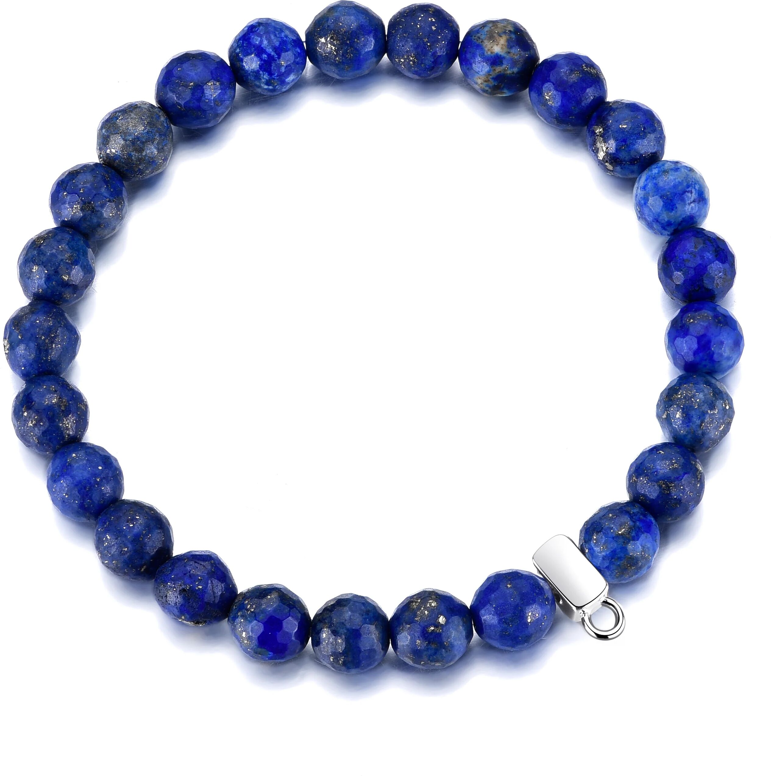 Philip Jones Jewellery Faceted Lapis Lazuli Gemstone Charm Stretch Bracelet