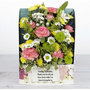 www.flowercard.co.uk Peach Carnations and Yellow Chrysanthemum Thank You Flowers