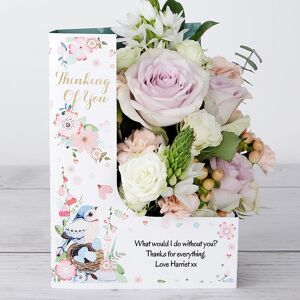 www.flowercard.co.uk Thinking Of You' Flowers with Spray Roses, Carnations and Eucalyptus
