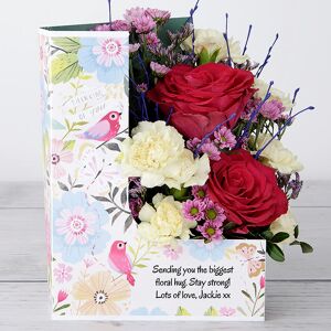 www.flowercard.co.uk Thinking Of You' Flowers with Dutch Roses, Lemon Spray Carnations and Lilac Birch Twigs