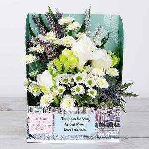 www.flowercard.co.uk Mother's Day Flowers with White Lisianthus, Berry Jewels, Aromatic Rosemary and Ornithogalum