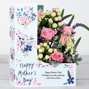 www.flowercard.co.uk Mother's Day Flowers with Spray Roses, Veronica, Hypericum, Limonium, Lemon Statice and Eucalyptus Gunnii