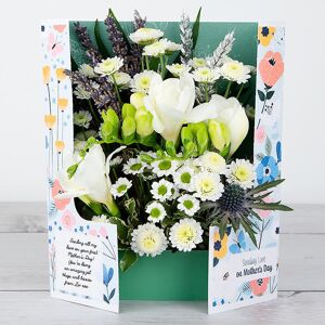www.flowercard.co.uk Mother's Day Flowers with White Freesias, Spray Chrysanthemum, Santini, Lavender and Silver Wheat