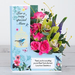 www.flowercard.co.uk Mother's Day Flowers with Orchids, Veronica, Spray Roses, birch Twig and Eucalyptus Gunnii