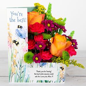 www.flowercard.co.uk Dutch Roses and Spray Carnations Thank You Flowers