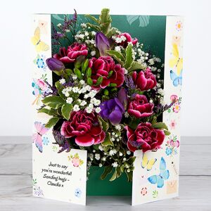 www.flowercard.co.uk Lilac Freesias and Bi-Purple Spray Carnations with Lilac Limonium and Gypsophila 'Thinking Of You' Flowercard