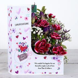 www.flowercard.co.uk Congratulations Flowers with Lilac Freesia, Spray Carnations, Lilac Limonium, Gypsophila and Pittosporum