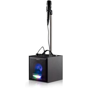 RKW Vibes Party Lights Bluetooth Karaoke Speaker With Microphone & Stand - Black