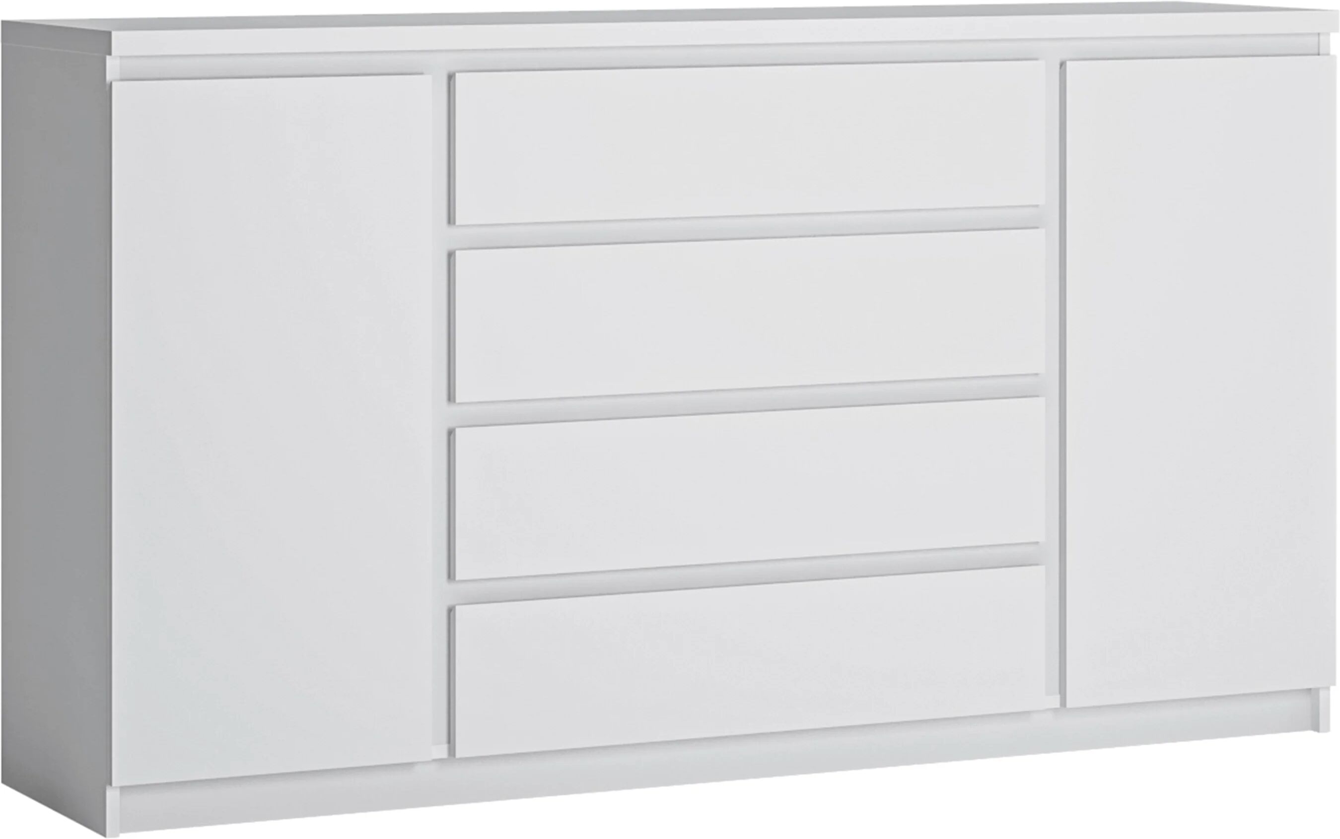 Furniture To Go Fribo 2 Door 4 Drawer Wide Sideboard - White