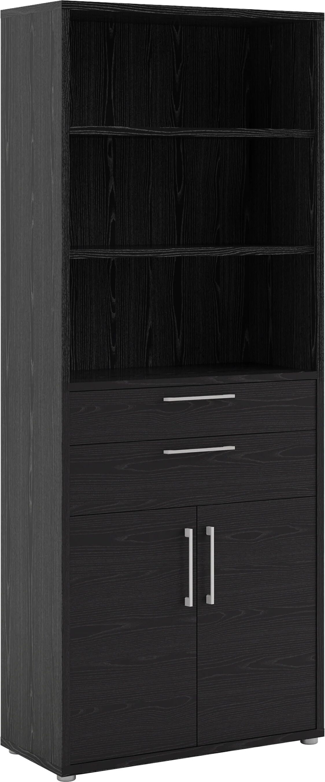 Furniture To Go Prima 3 Shelves With 2 Drawers & 2 Doors Bookcase - Available In 3 Colours