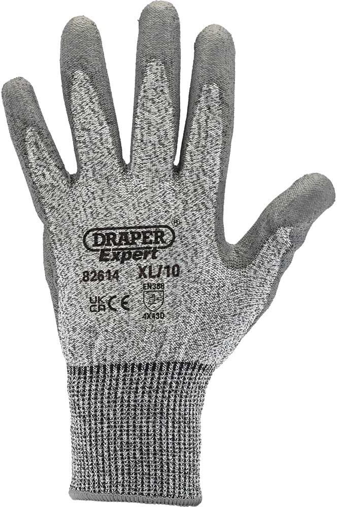 DeWalt Draper Expert Level 5 Cut Resistant Gloves Grey XL