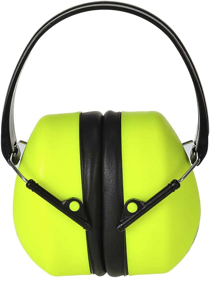 DeWalt Portwest Super Hi Vis Foldable Ear Defenders Yellow