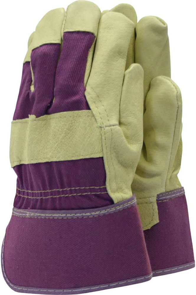 DeWalt Town and Country Original Washable Leather Rigger Gloves Purple M