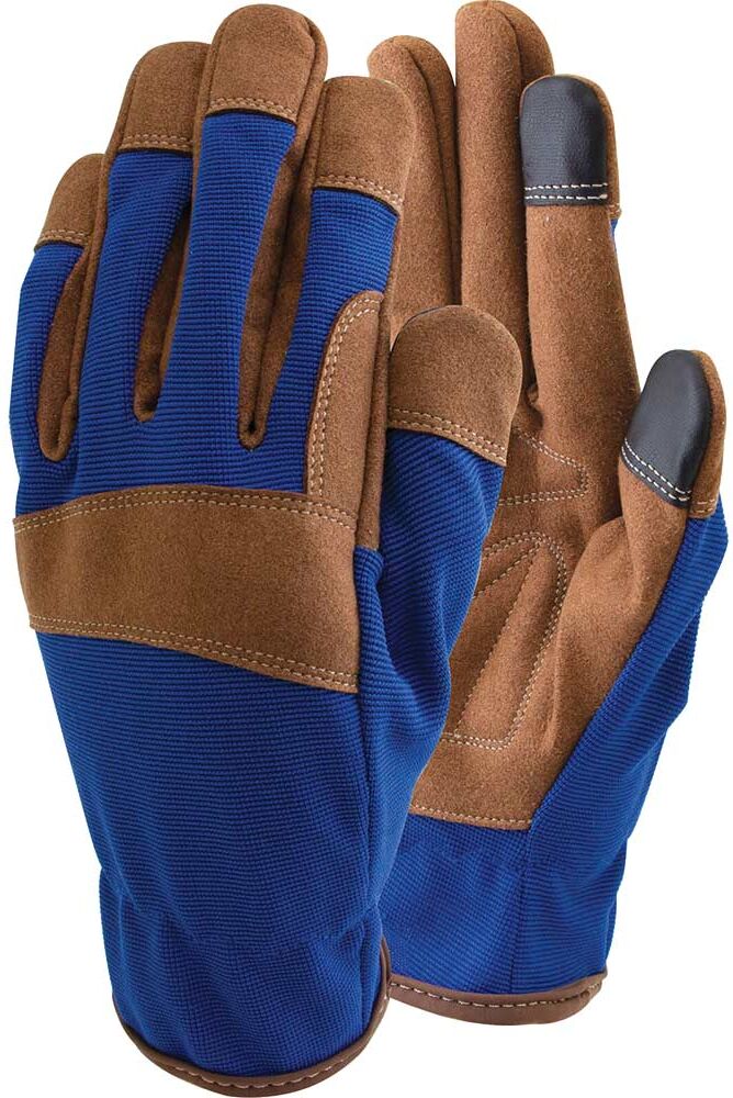 DeWalt Town and Country All Purpose Synthetic Leather Work Gloves Blue / Brown L