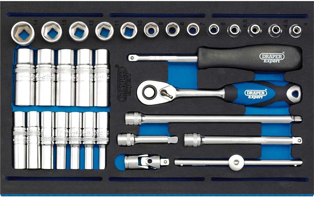 DeWalt Draper 32 Piece 1/4" Drive Socket Set In Eva Insert Tray 1/4"
