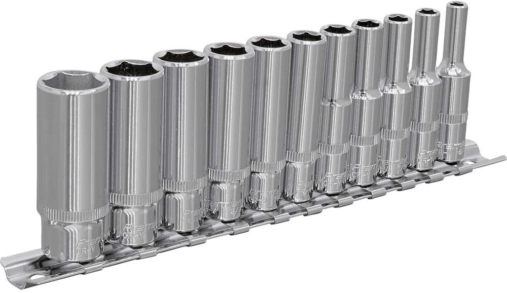 DeWalt Sealey 11 Piece 1/4" Drive Deep Hexagon WallDrive Socket Set Imperial 1/4"