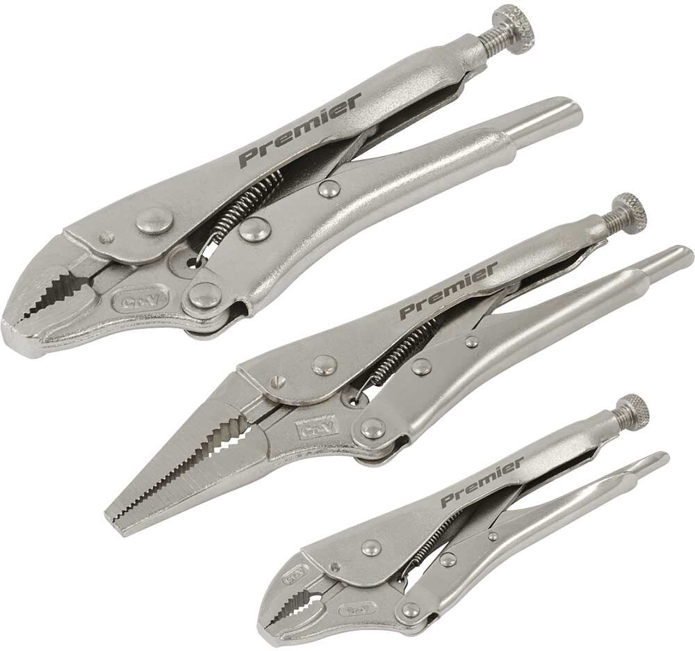 DeWalt Sealey Premier 3 Piece Locking Pliers Set in Tool Roll