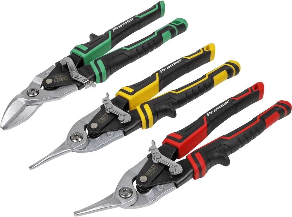 DeWalt Sealey 3 Piece High Leverage Aviation Tin Snip Set