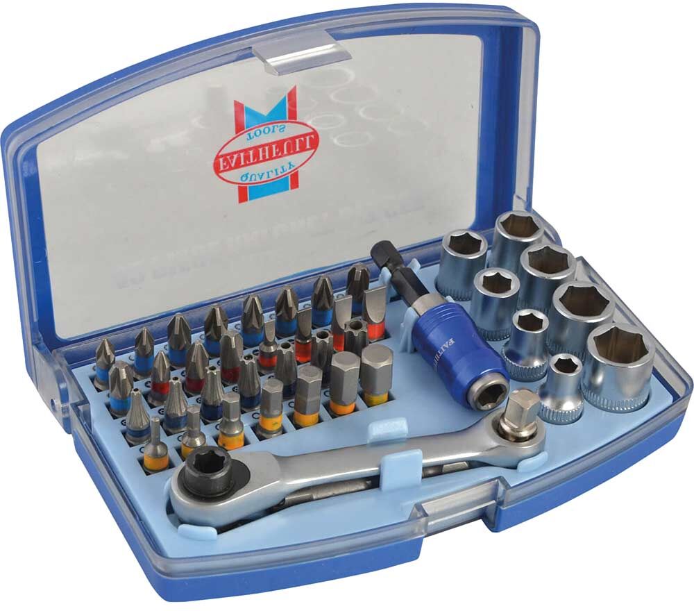DeWalt Faithfull 42 Piece 1/4" Drive Socket and Screwdriver Bit Set