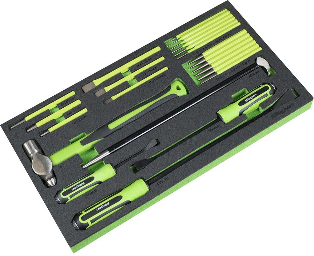 DeWalt Siegen 23 Piece Pry Bar, Hammer and Punch Set in Module Tray