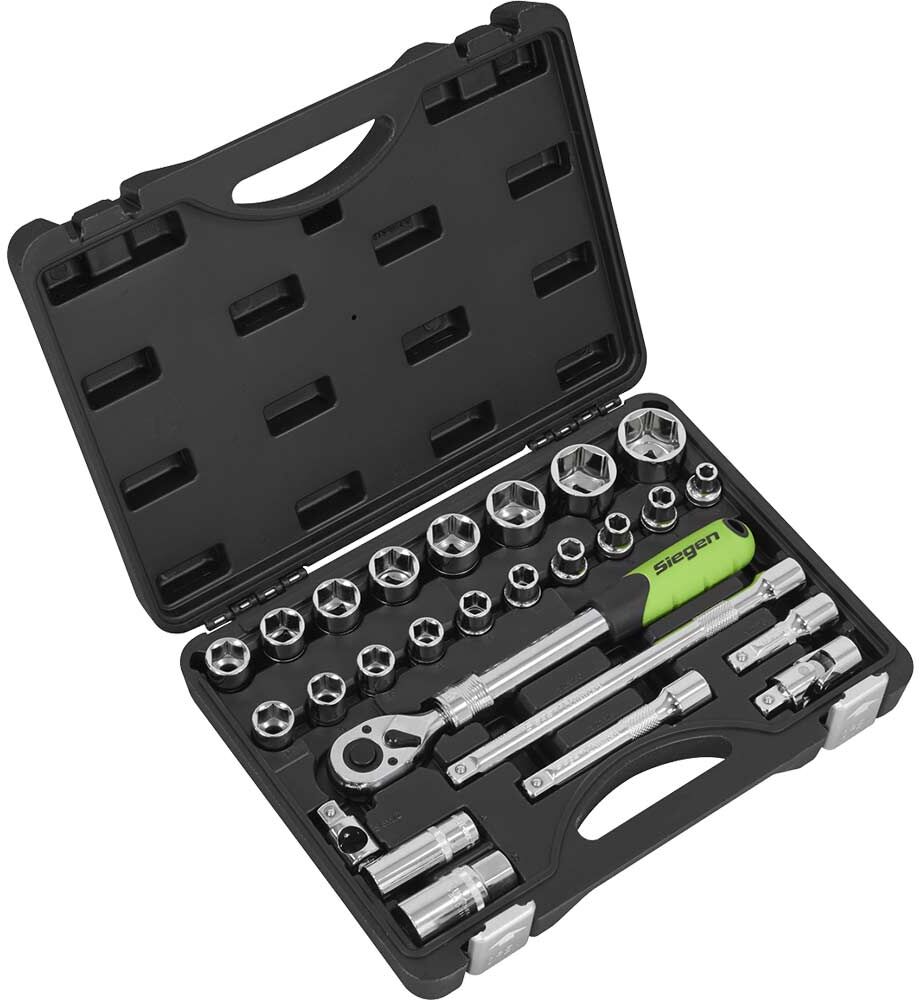 DeWalt Siegen 26 Piece 1/2" Drive Socket Set with Extendable Ratchet 1/2"