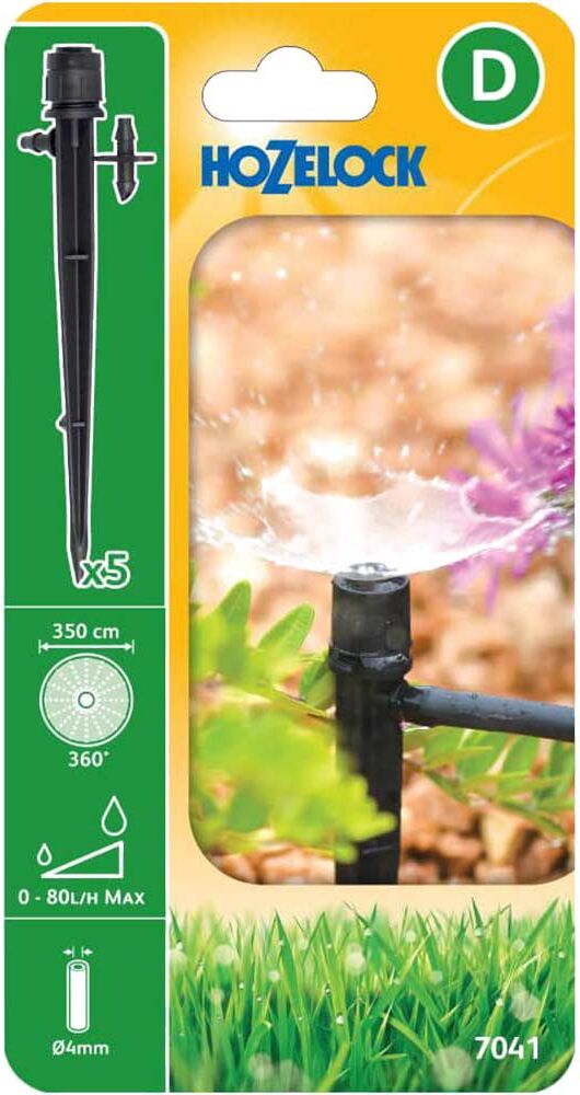 DeWalt Hozelock MICRO 360° Spectrum Adjustable End Line Sprinkler 5/32" / 4mm Pack of 5