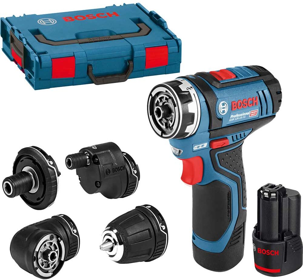 DeWalt Bosch GSR 12 V-15 FC Cordless Flexiclick Drill Driver 2 x 2ah Li-ion Battery Charger Case & Accessories