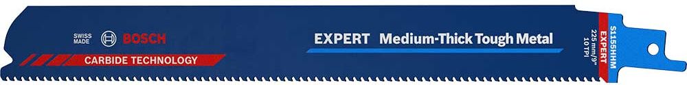 DeWalt Bosch Expert S1155HHM Medium-Thick Tough Metal Cutting Reciprocating Sabre Saw Blades 225mm Pack of 10