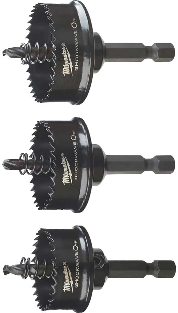 DeWalt Milwaukee 3 Piece Shockwave Impact Duty Holesaw Set