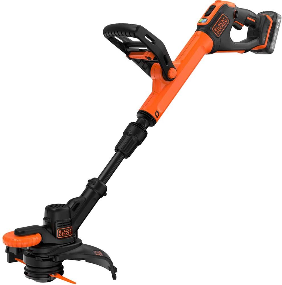 DeWalt Black and Decker BCSTR918 18v Cordless Resin Blade Telescopic Grass Trimmer and Edger 280mm 1 x 2ah Li-ion Battery Charger