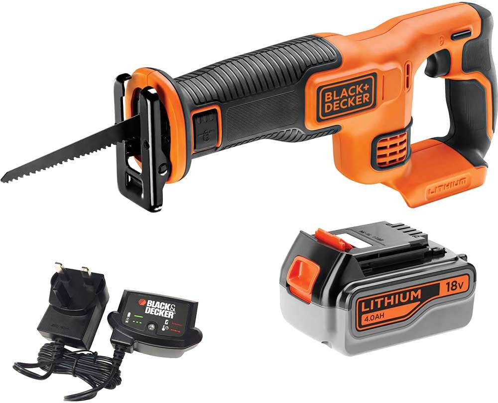DeWalt Black and Decker BDCR18 18v Cordless Reciprocating Saw 1 x 4ah Li-ion Battery Charger No Case