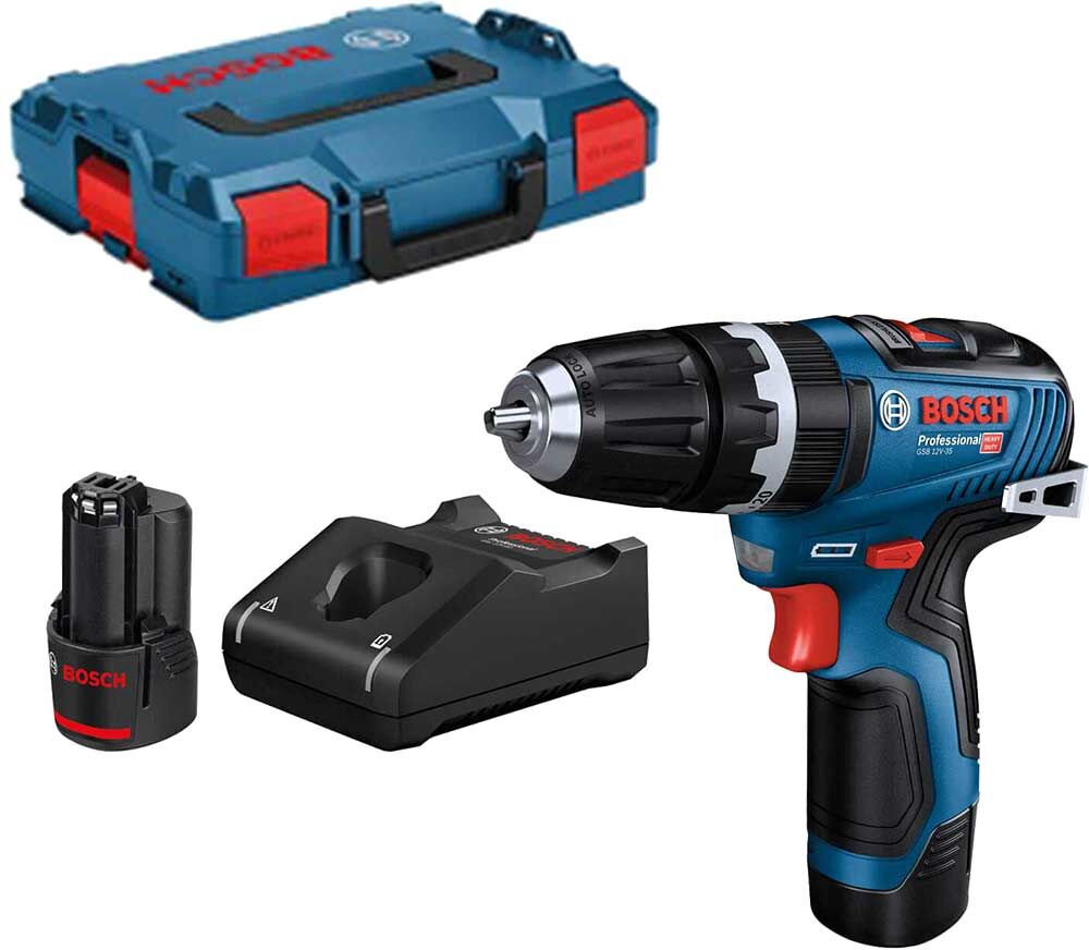 DeWalt Bosch GSB 12V-35 12v Cordless Brushless Combi Drill 2 x 3ah Li-ion Battery Charger Case