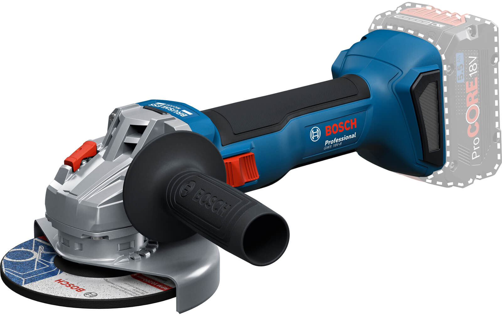 DeWalt Bosch GWS 18V-8 18v Cordless Brushless Angle Grinder 125mm No Batteries No Battery Charger No Case