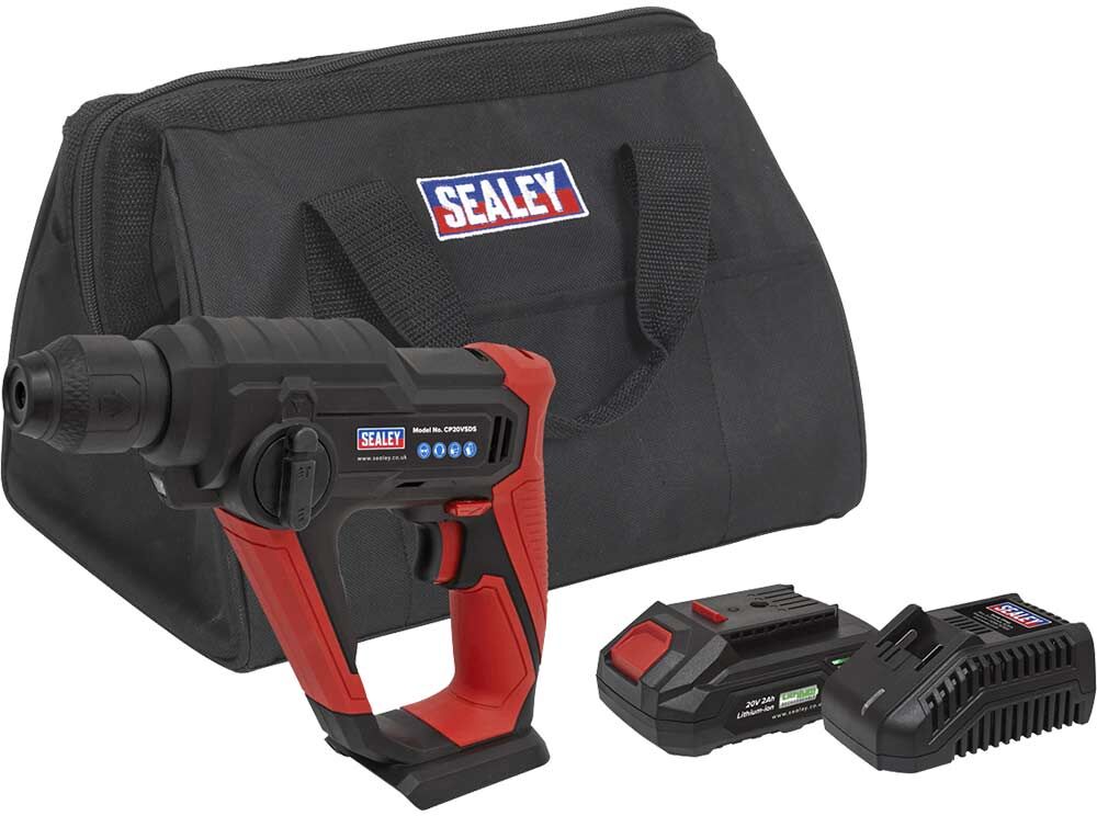 DeWalt Sealey CP20VSDS 20v Cordless SDS Rotary Hammer Drill 1 x 2ah Li-ion Battery Charger Bag