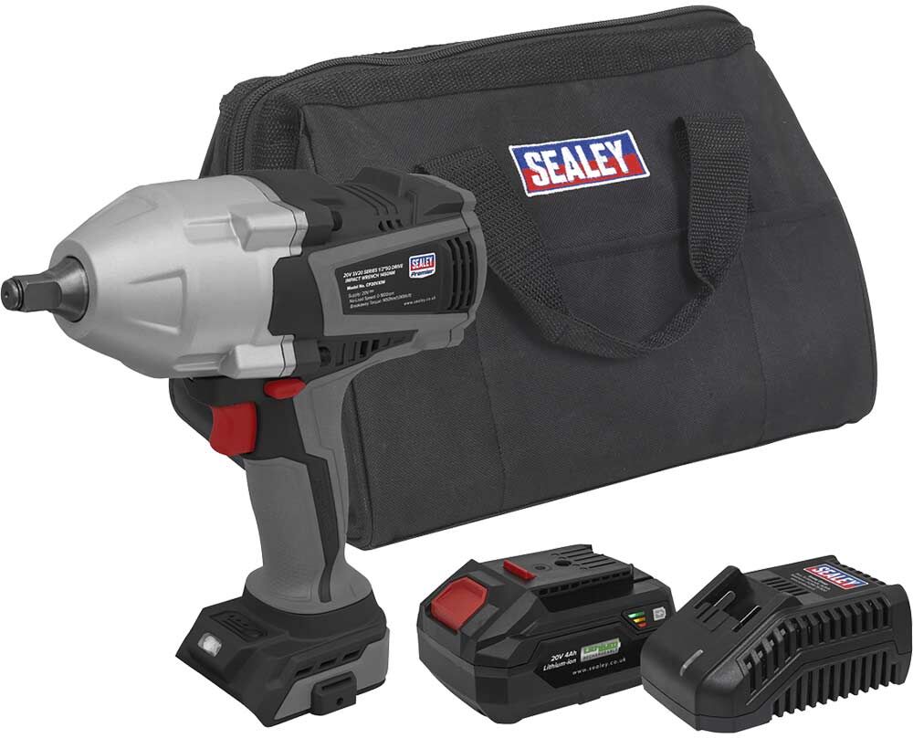 DeWalt Sealey CP20VXIW SV20 20v Cordless 1/2" Drive Impact Wrench 1 x 4ah Li-ion Battery Charger Bag