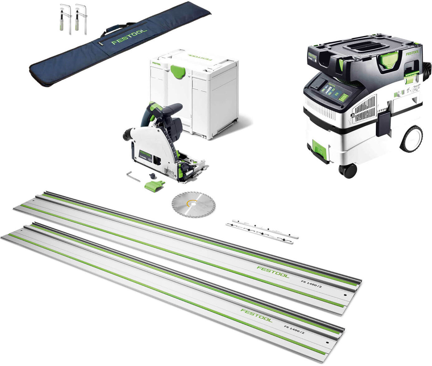 DeWalt Festool TS60 KEBQ Plus Plunge Cut Circular Saw and M Class Extractor Kit 240v
