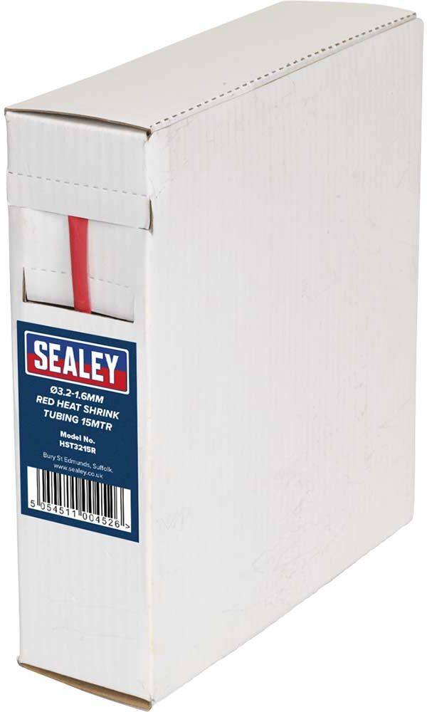 DeWalt Sealey Heat Shrink Tubing Roll Red 3.2mm - 1.6mm 15m